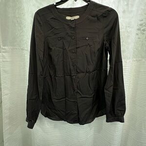 LOFT Charcoal Button-Up Top